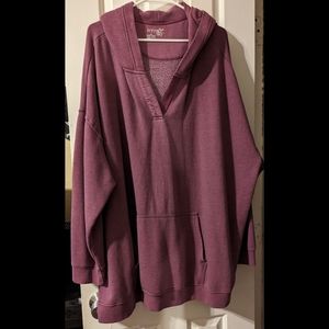 Purple V-Neck Hoodie
